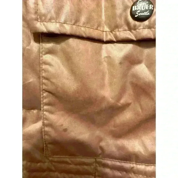 Eddie Bauer Jacket Womens Sz M Brown EB550 Goose Down Quilted Crop Puffer - Picture 9 of 16